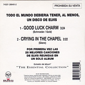 Chrying in the Chapel - Elvis Presley Promo CD