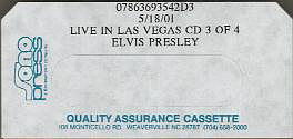 Test Pressing CD 3 From The 4 CD Box : Live In Las Vegas