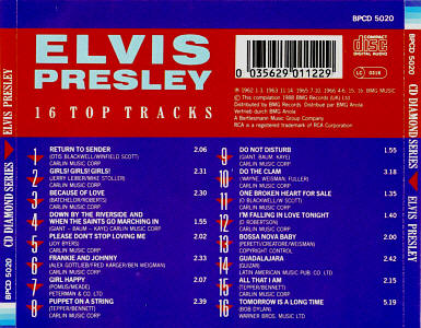 16 Top Tracks (Diamond) - BPCD 5020 - Australia 1990 - Elvis Presley CD