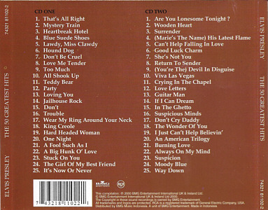 The 50 Greatest Hits - BMG 74321-81102-2 - Indonesia 2003 - Elvis Presley CD