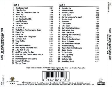 50 Worldwide Gold Hits: Volume 1, Parts 1 & 2 - BMG 07863 56401-2 - Canada 1996