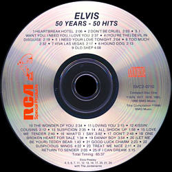 Disc 1 - Elvis Presley 2 CD - 50 Years 50 Hits - BMG SVC2-0710-1 & 2 - USA 1993