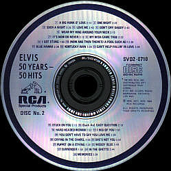 Disc 2 - Elvis Presley 2CD -50 Years 50 Hits - BMG SVD2-0710-1 & 2 - Canada 1988