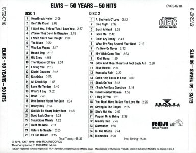 Elvis Presley 2 CD - 50 Years 50 Hits - BMG SVC2-0710-1 & 2 - USA 1990
