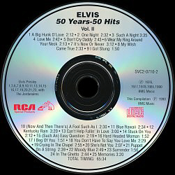 Disc 2 - Elvis Presley 2 CD - 50 Years 50 Hits - BMG SVC2-0710-1 & 2 - USA 1990