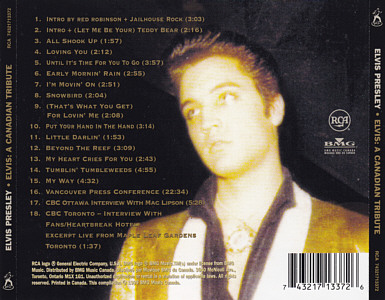A Canadian Tribute - Sony Music 74321 71337 2 - USA 2011 - Elvis Presley CD