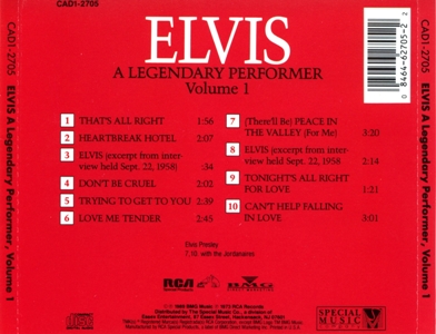 A Legendary Performer, Volume 1 - USA 1991 - CAD1-2705