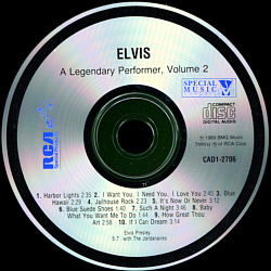 A Legendary Performer, Volume 2 - BMG CAD1-2706 - USA 1993 - Elvis Presley CD