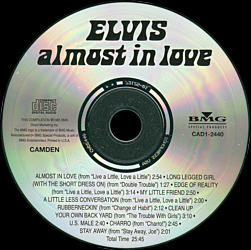 Almost In Love - BMG CAD1-2440 - USA 1985 - Elvis Presley CD