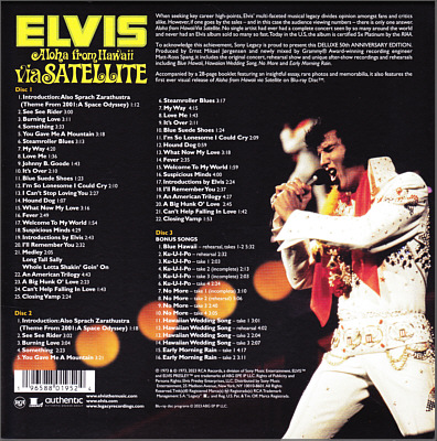 Aloha from Hawaii via Satellite - 50th Anniversary - Sony Legacy 1965801952 - USA 2023 - Elvis Presley CD