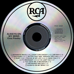 Always On My Mind - PCD1-5430 - USA 1995 - Elvis Presley CD