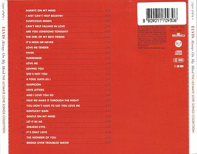 Always On My Mind - BMG BMGRD 1363 / 74321489842 - Korea 2002 - Elvis Presley CD