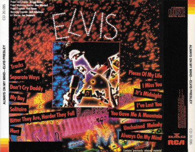 Always On My Mind - BMG RCA CD 20.095 - Brazil 1992 - Elvis Presley CD