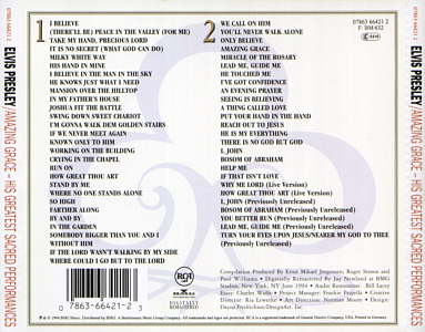 Amazing Amazing Grace His Greatest Sacred Performances - EU 1997 - BMG 07863 66421 2 - Elvis Presley CDHis Greatest Sacred Performances - EU 1994 - BMG 07863 66421 2 - Elvis Presley CD
