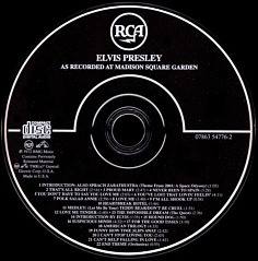 Elvis As Recorded At Madison Square Garden - USA 2010 - BMG 07863 54776-2