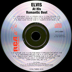 At His Romantic Best (2nd release) - DPC1-0984 - USA 1992