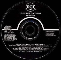 Elvis Presley CD - Back In Memphis - BMG 07863-61081-2 - Canada 1992