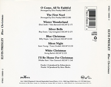 Blue Christmas - Canada 1992 - BMG 07863-59800-2