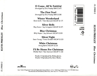 Blue Christmas - BMG 07863-59800-2 - USA 1993 - Elvis Presley CD