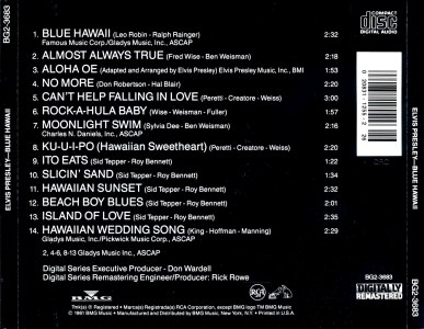 Blue Hawaii - USA 1996 - BMG BG2 3683 - Columbia House Music Club
