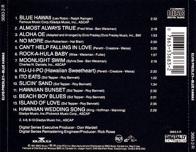 Blue Hawaii - Canada 1992 - BMG 3683-2R - Elvis Presley CD