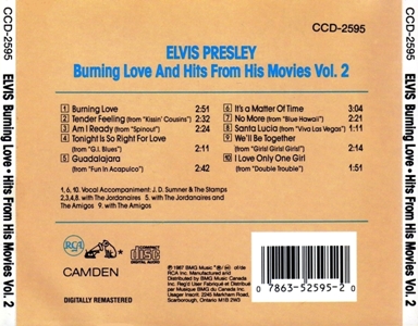 Burning Love and Hits From His Movies Vol.2 - BMG CCD-2595 - Canada 1993
