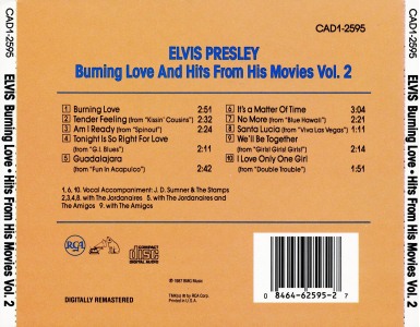 Burning Love and Hits From His Movies Vol. 2 - CAD1-2595 - USA 1996