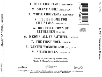 Christmas Classics - USA 1992 - 9801-2-R Longbox - Elvis Presley CD