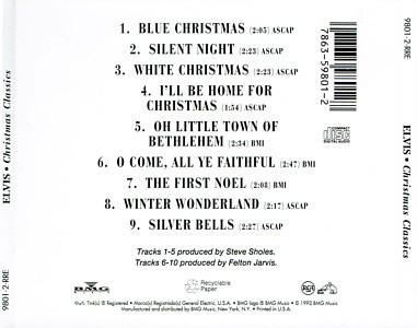 Christmas Classics - USA 1995 - 9801-2-RRE - Elvis Presley CD