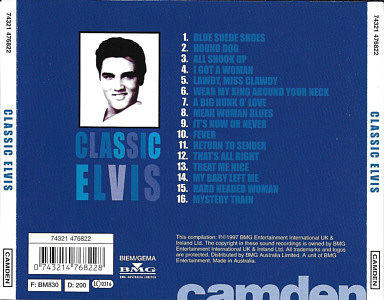 Classic Elvis - Japan 2000 - BMG Camden 74321476822 / PS-1056 - Elvis Presley CD