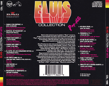 Elvis Collection Pop-Hits - Mexico 1992 - BMG CDL-1090 - Elvis Presley CD