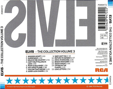 The Collection Volume 3 - Germany 1994 - BMG PD 89472- Elvis Presley CD