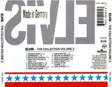 The Collection Volume 3 - Germany 1999 - BMG 74321 40053 2 - Elvis Presley CD