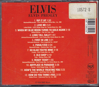 Back of jewel case - Elvis - German Club Edition - PD81382 - Germany 1989