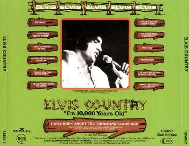 Elvis Country - I´m 10.000 Years Old - German Club Edition - BMG 18582-7 - Club Edition - Germany 1989