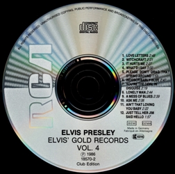 Elvis' Gold Records, Vol. 4 - German Club Edition - BMG 18570-2 - Germany 1989