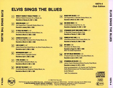 Elvis Sings The Blues - German Club Edition - BMG 18574-4 - Germany 1989