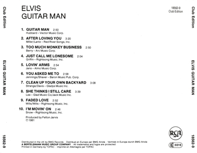 Guitar Man - German Club Edition - BMG 18562-9 - Germany 1989