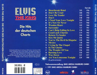 Elvis - The King - Die Hits der deutschen Charts - German Club Edition - PD 90583/35391 2 - Germany 1995
