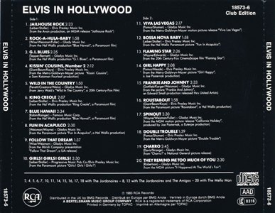 Elvis In Hollywood - German Club Edition - BMG 18573-6 - Germany 1989