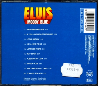 Back of jewel case - Moody Blue - German Club Edition - BMG ND90252 - Germany 1989