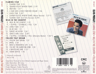 Flaming Star / Follow That Dream / Wild In The Country - BG2 66557 - Columbia House Music Club - USA 2001 - Elvis Presley CD