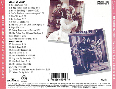 Viva Las Vegas and Roustabout - Korea 1996 - BMG BMGRD 1229 / 07863-66129-2 -  Elvis Presley CD
