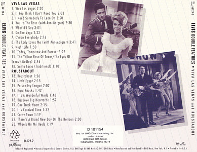Viva Las Vegas and Roustabout - USA BMG Direct 1996 - Elvis Presley CD