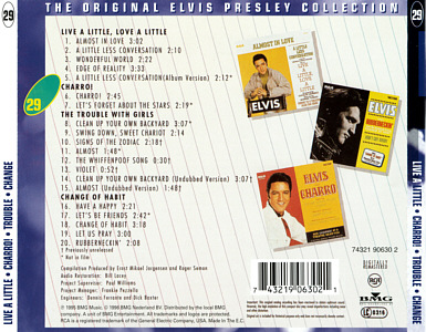 Double Features: Live A Little, Love A Little / Trouble with Girls / Charro / Change Of Habit -  The Original Elvis Presley Collection Vol. 29 - EU 1999 - BMG 74321 90630 2 - Elvis Presley CD