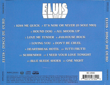 Disco De Ouro - Brazil 2010 - Sony BC2000/74321 50730-2 - Elvis Presley CD
