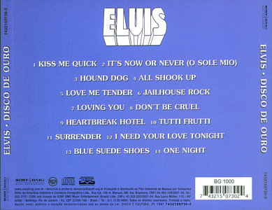 Disco De Ouro - Brazil 2014 - Sony BG1000/74321 50730-2 - Elvis Presley CD