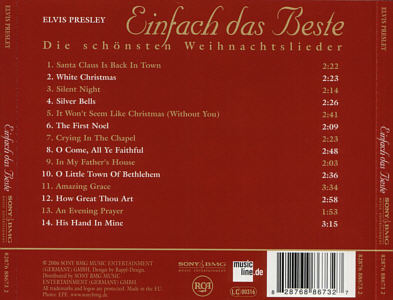 Einfach das Beste - Die schönsten Weihnachtslieder - EU 2006 - BMG 82876 88673 2