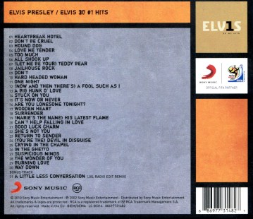 Cardboard slipcase - ELV1S - 30 #1 Hits - EU 2010 - Sony 88697731428