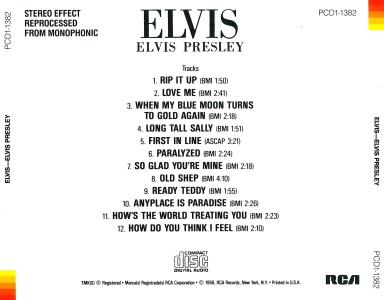 ELVIS - USA 1984-09 - RCA PCD1-1382